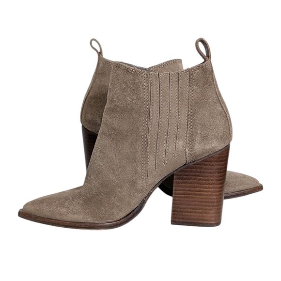 Vince Camuto Gabeena Sz 7M 37. 5 Booties Tan Suede Pull On Boots Boho Western - Picture 9 of 16
